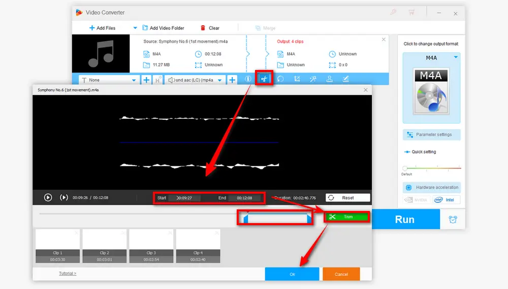 Split M4A Audio File