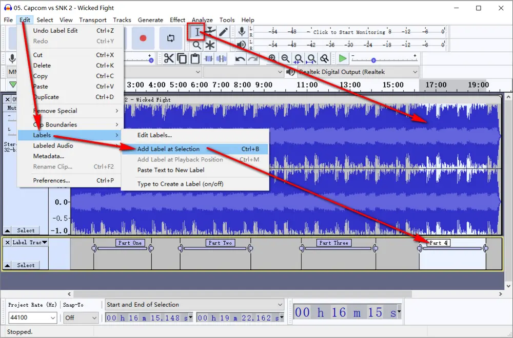 Audacity MP3 Track Split