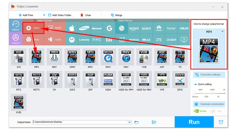 Choose Output Profile