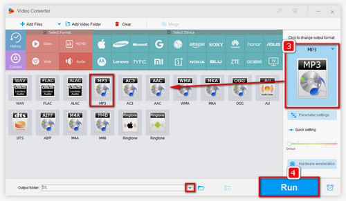 Choose Audio Format and Start the Conversion