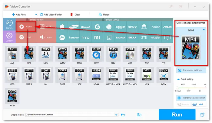 Choose Output Profile