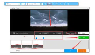 Split Video into Equal Parts in the Trim Window