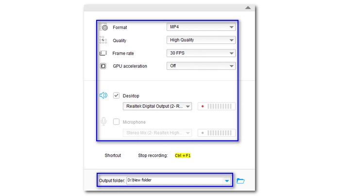 Modify Recording Settings