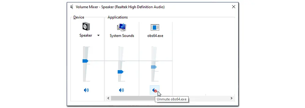 Unmute Streamlabs OBS