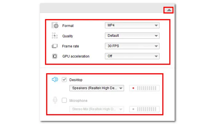 Confirm Recording Settings