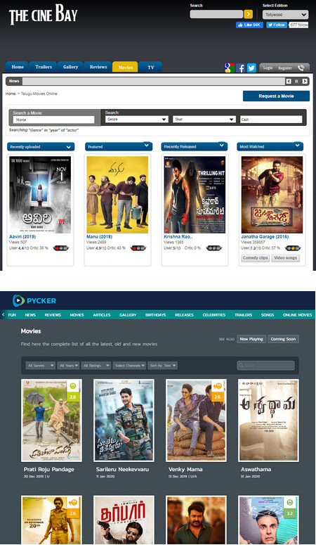 websites for telugu movies