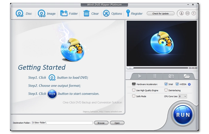 WinX DVD Ripper Platinum Interface