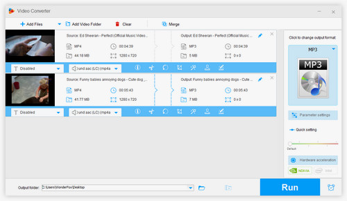 Choose MP3 as the output format