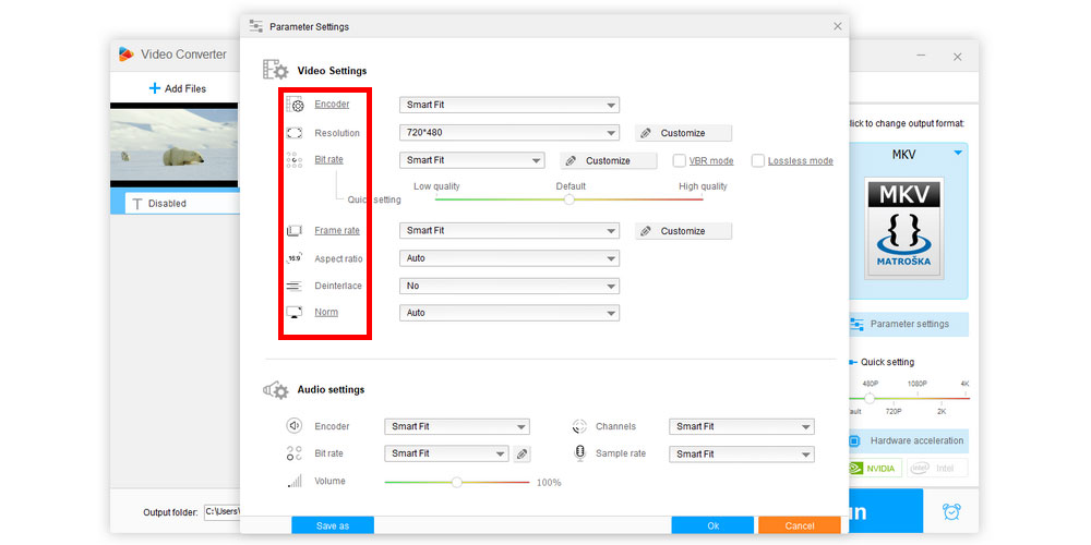 Transcode Files – Other Parameters