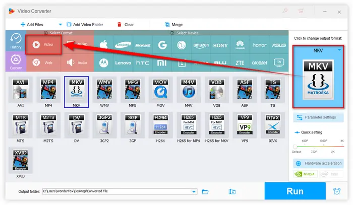 Select Export Format