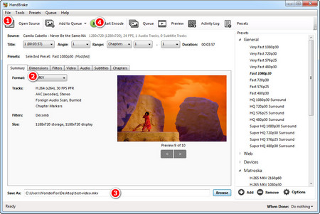How to Convert TS file with HandBrake