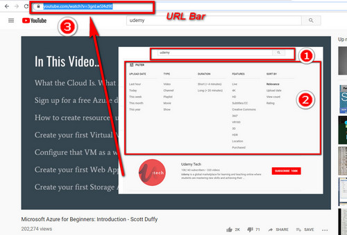 Find Udemy Tech in YouTube Web