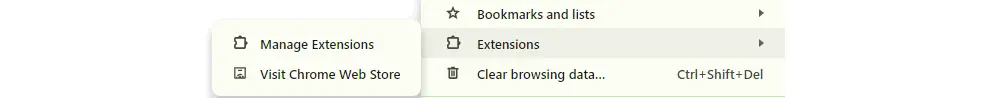 Disable browser extensions