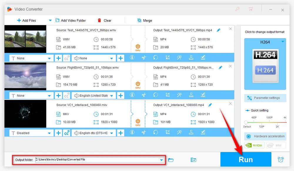 Batch Convert VC-1 Videos to H.264