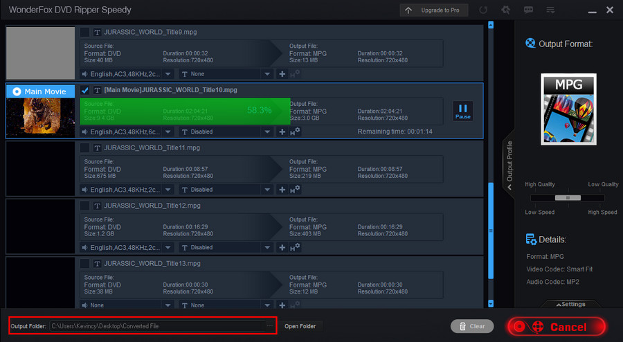 Start Copy-protected DVD to MPG Conversion