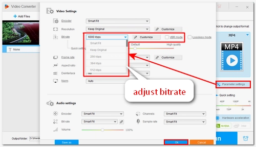 Change the Bitrate
