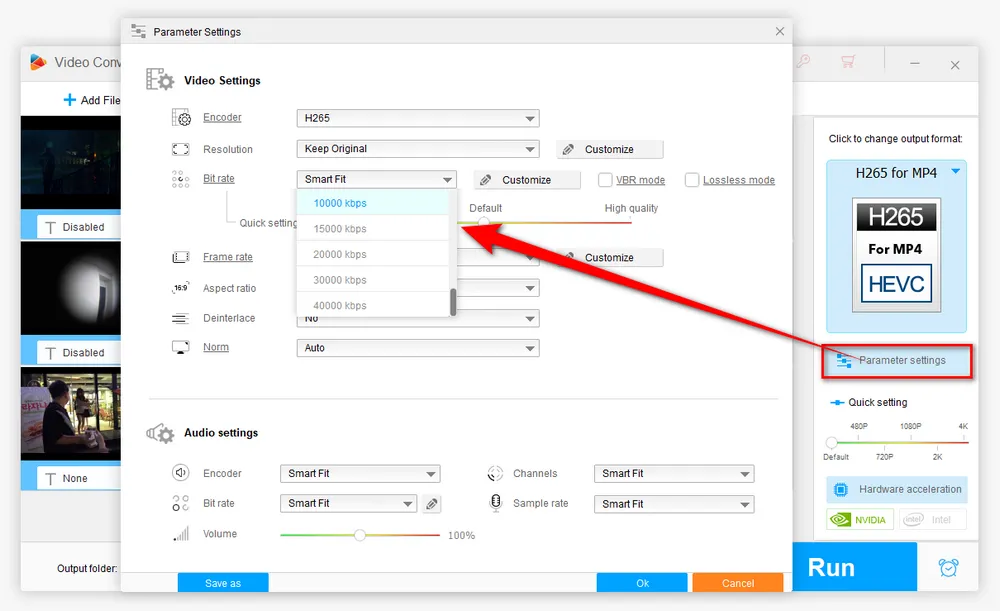 Optimize Video Bitrate for 1080p 60fps/30fps