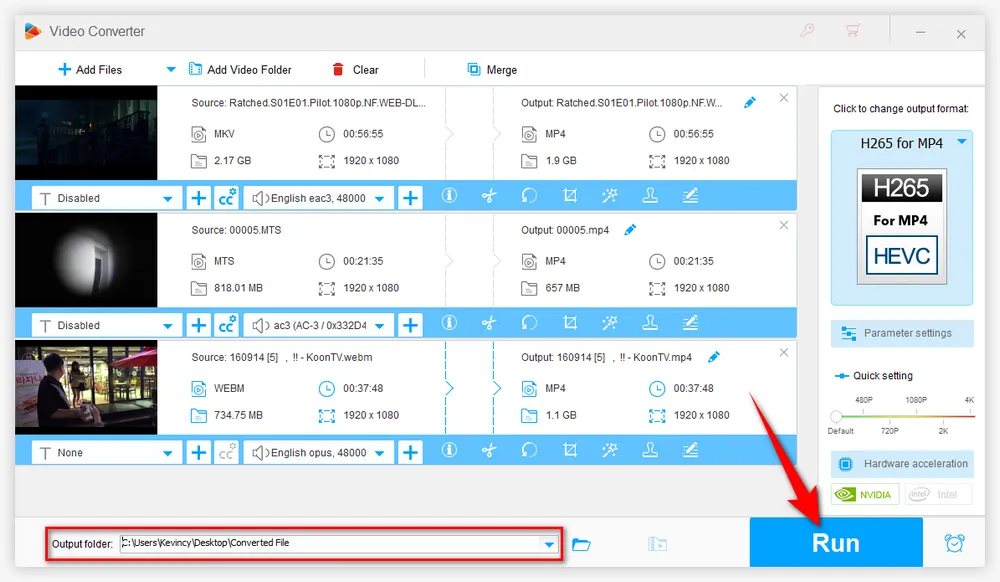 Start Video Bitrate Encoding for 1080p