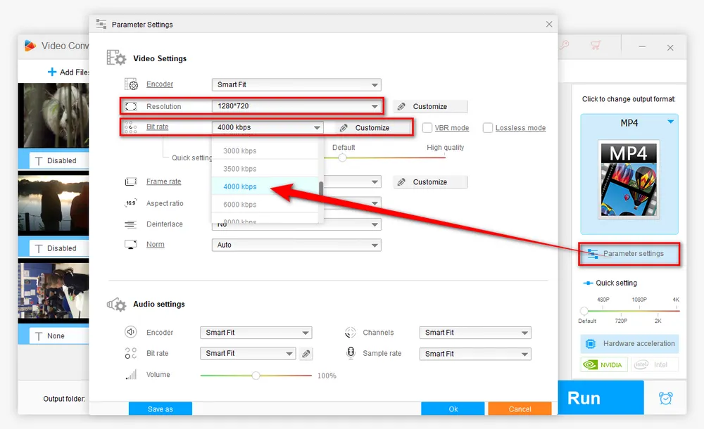 Optimize Video Bitrate for 720p