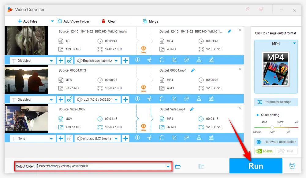 Start Video Bitrate Encoding for 720p