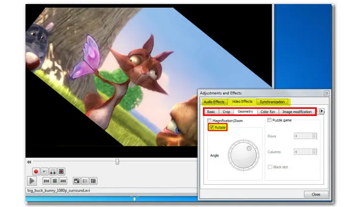 VLC Media Player Rotate Video
