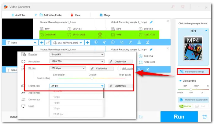 Drop Video Frame Rate to Reduce MB