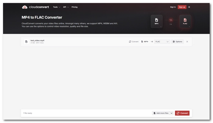 Convert Video to FLAC Online