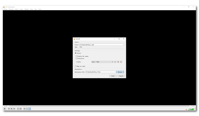 Convert Video to FLAC with VLC