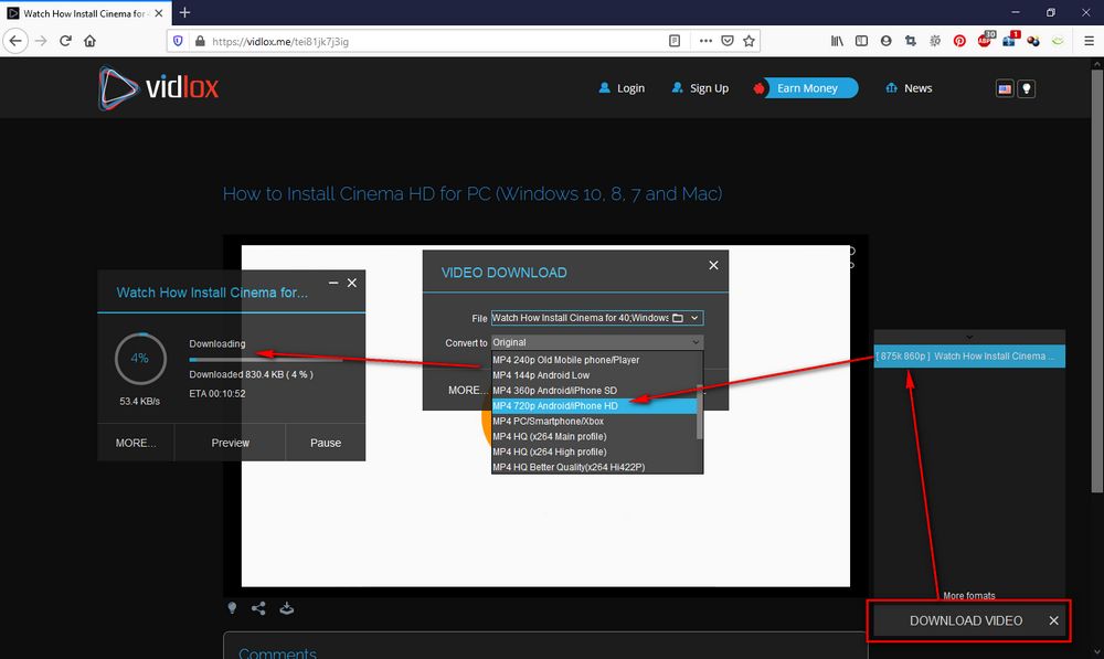 Vidlox to MP4 Converter - XDM