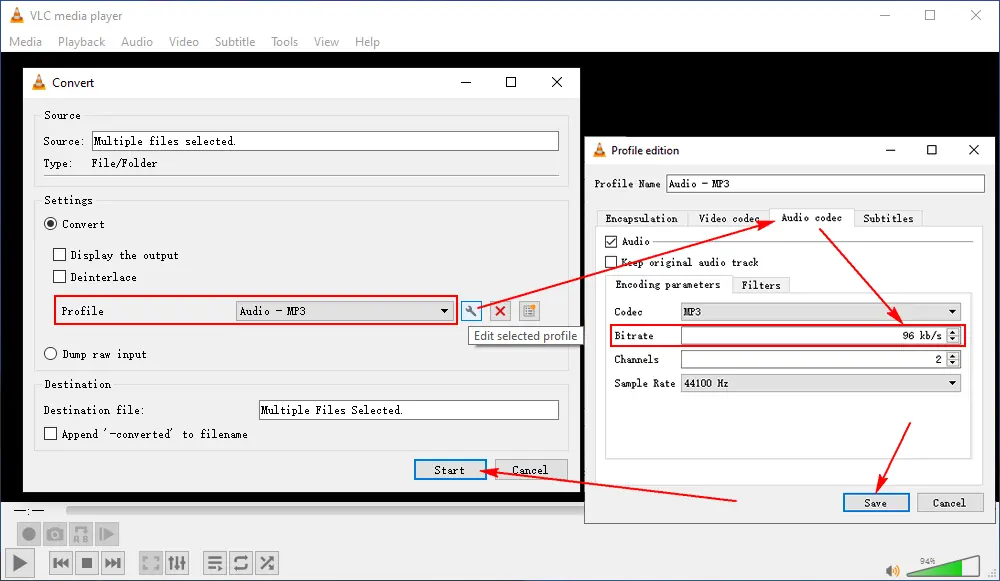 Reduce MP3 File Size VLC