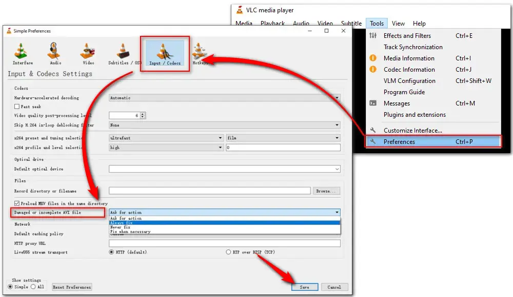 Repair the VLC Choppy Audio File