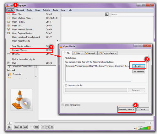 VLC convert MOV to MP4