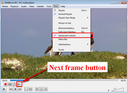 Use Advanced Controls to Go Frame by Frame VLC
