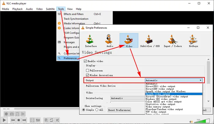 Configure Video Output Mode