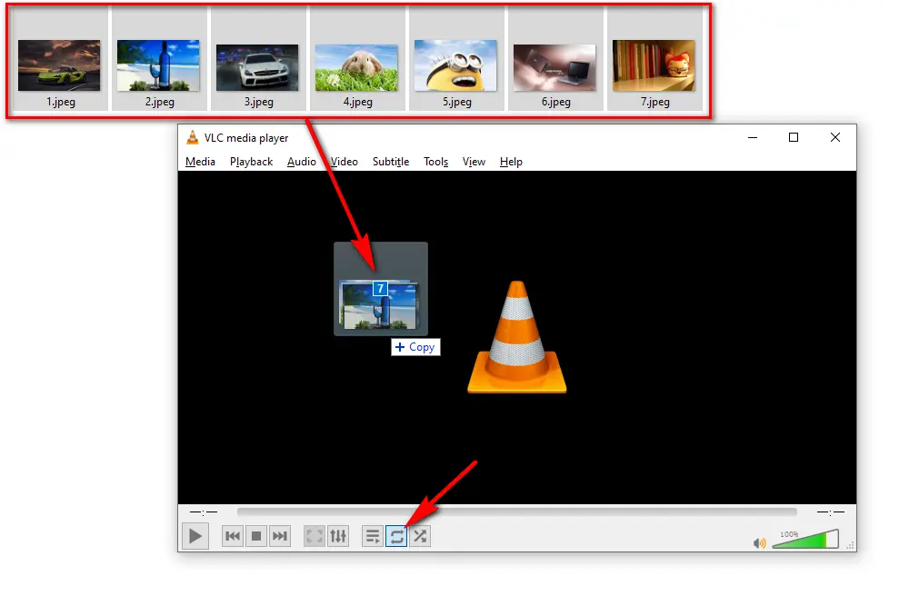 VLC Image Sequence to Video
