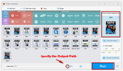 Choose Output Format and Start the Conversion