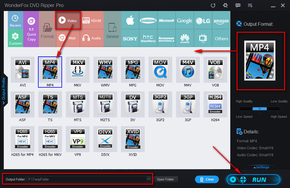 Select Output Format