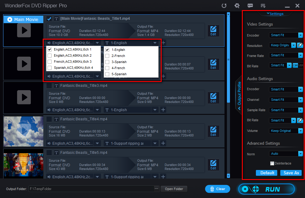 Make Settings before Conversion