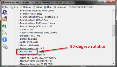 The Video Recorded with 90-degree Rotation