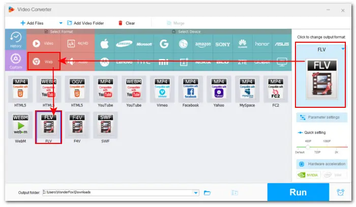 Set FLV as the Export Format