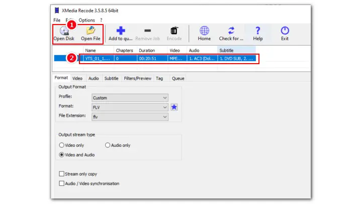 Free Convert VOB File to FLV