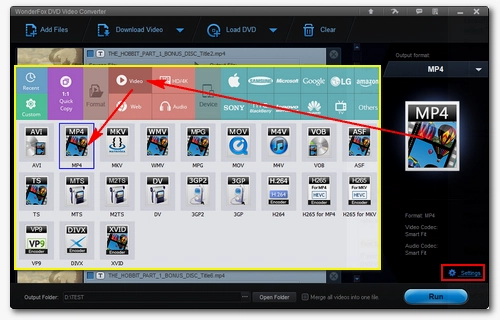 Modify parameters of the DVD VOB files