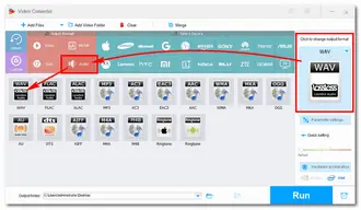 Set WAV as Output Format