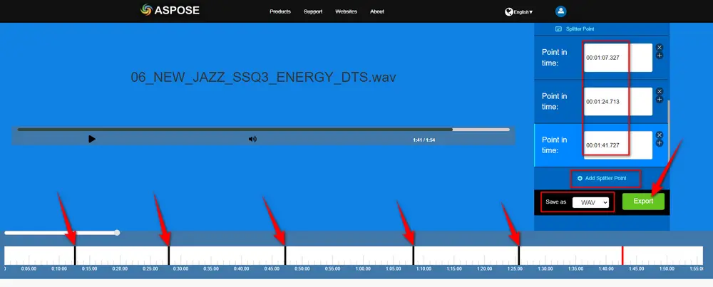 WAV File Splitter Online