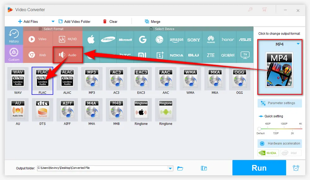 Choose FLAC as Export Format