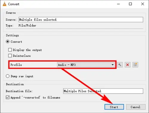 Convert WAV to MP3 in VLC