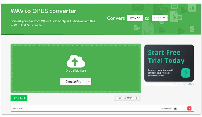 Opus WAV Converter Online Free