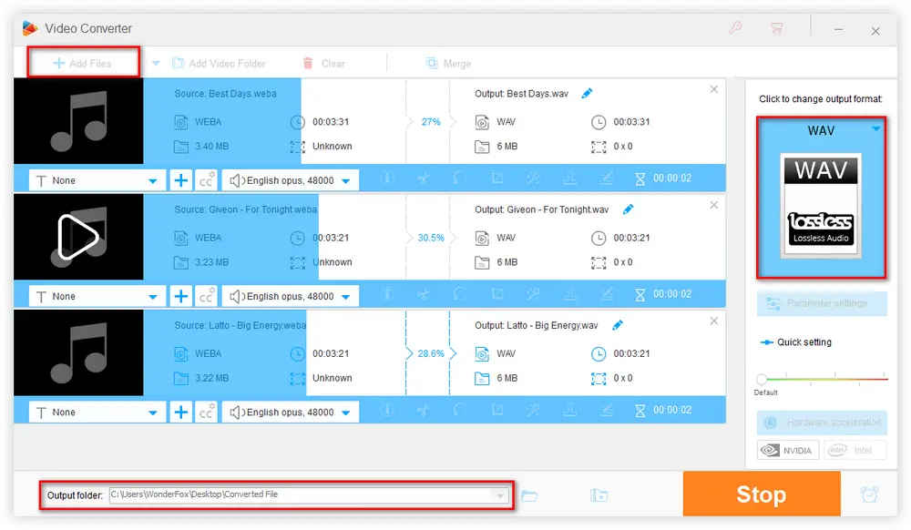 WEBA to WAV Converter