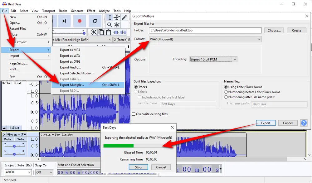 How to Turn WEBA into WAV in Audacity