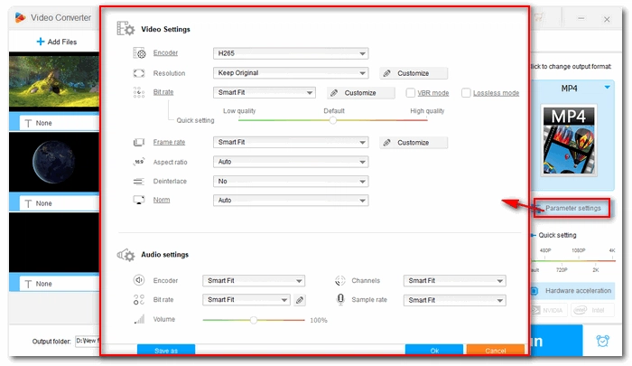 Change Parameter Settings